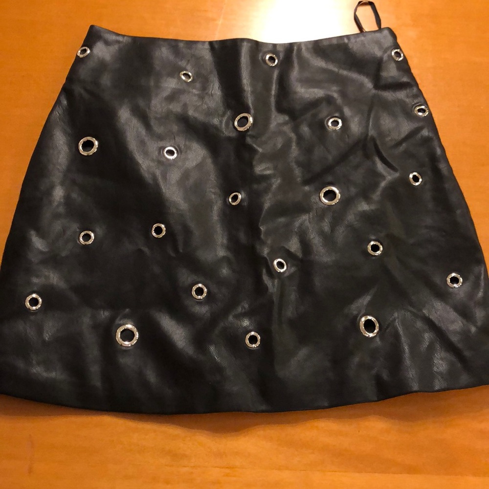 Faux leather skirt